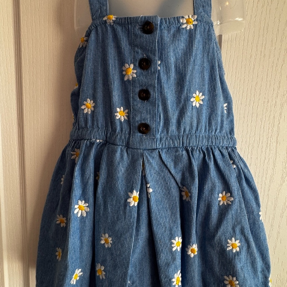 Hanna Andersson Blue Dress with Daisy Embroidery